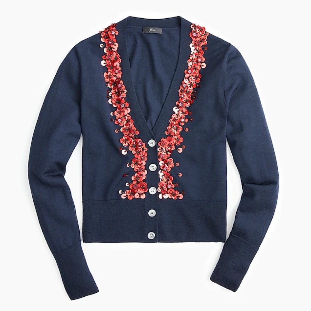 🌺🌹Sequin embellished V-neck cardigan sweater🌹🌺